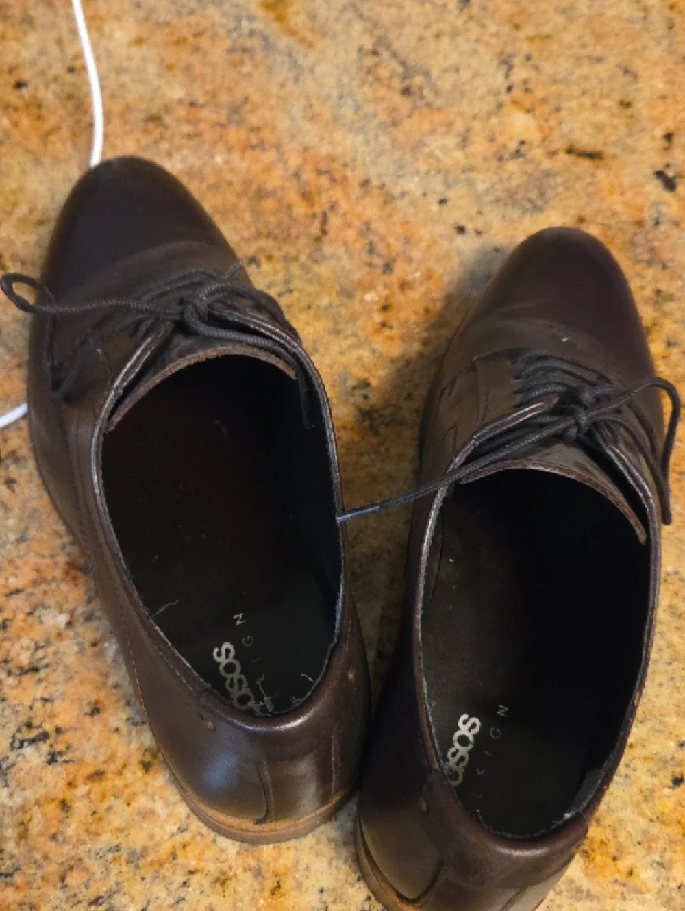 ASOS Dark Brown Leather Derby Shoes Size 8